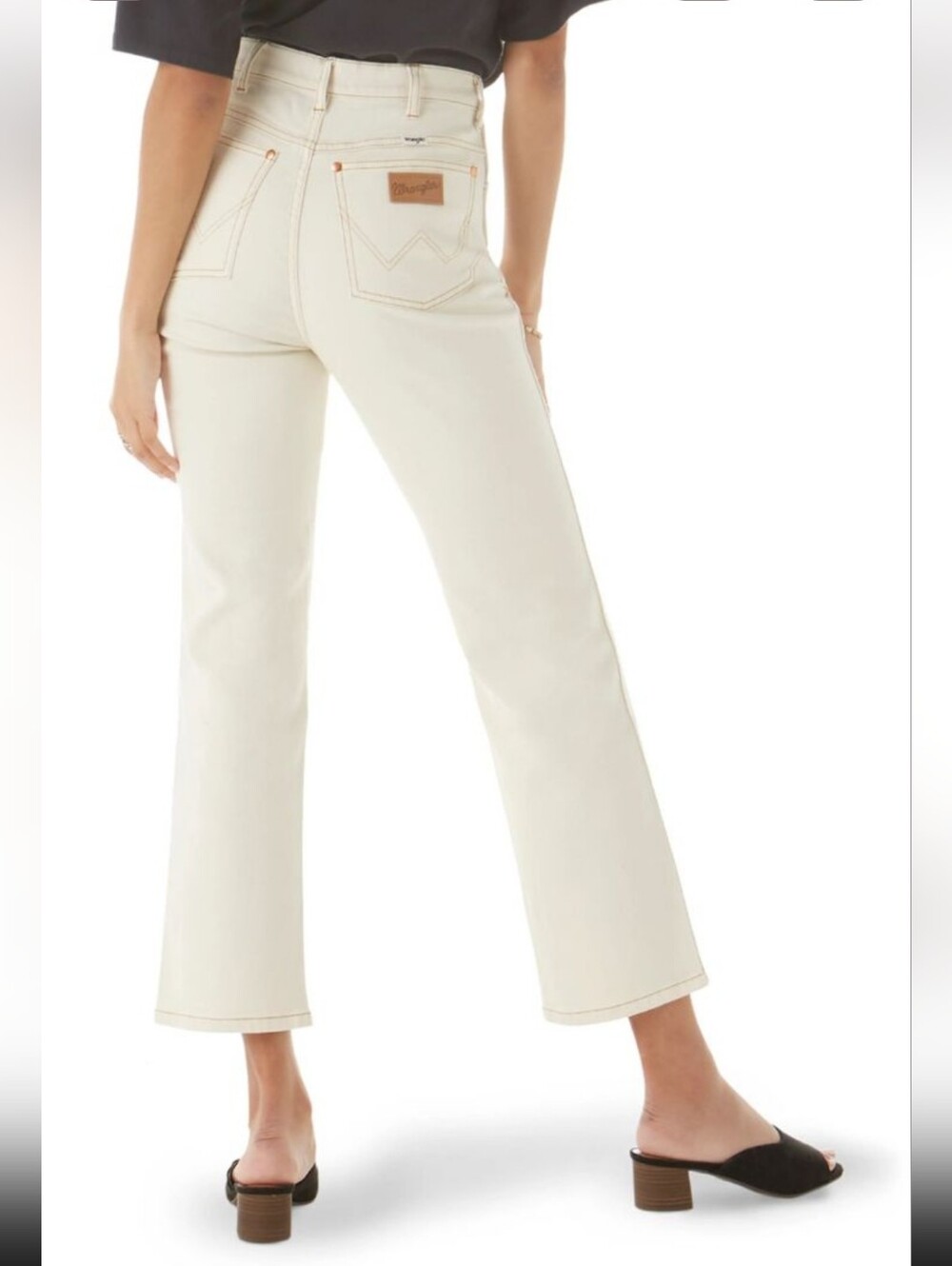 Wrangler Wild West High Rise Straight 603 Cream Jeans Size 27